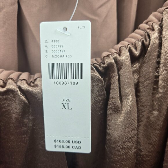 Mare Mare x Anthropologie Brown Mocha Shine Off the Shoulder Mini Dress XL - Picture 8 of 9